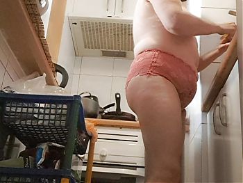 cooking in thongs for my stepson